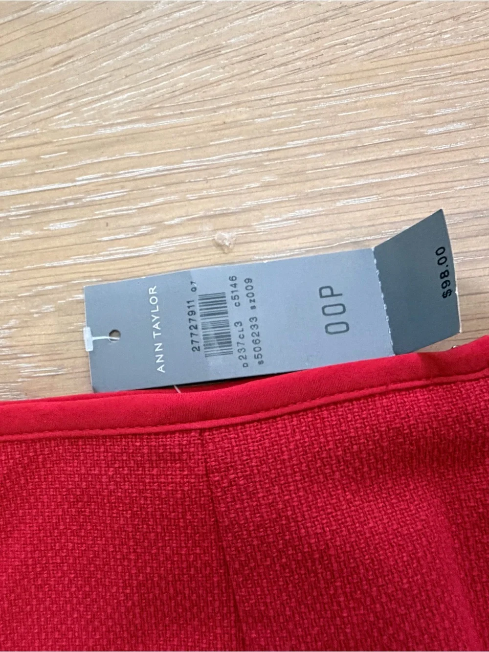 NEW Ann Taylor Red Pencil Skirt with Fringe Hem